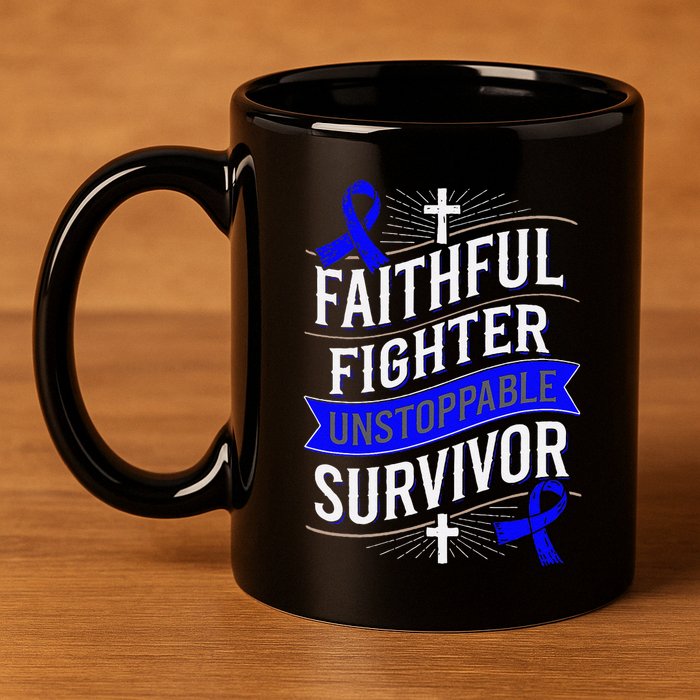 Faithful Fighter Survivor Juvenile Arthritis Awareness 11oz C Handle Ceramic Mug