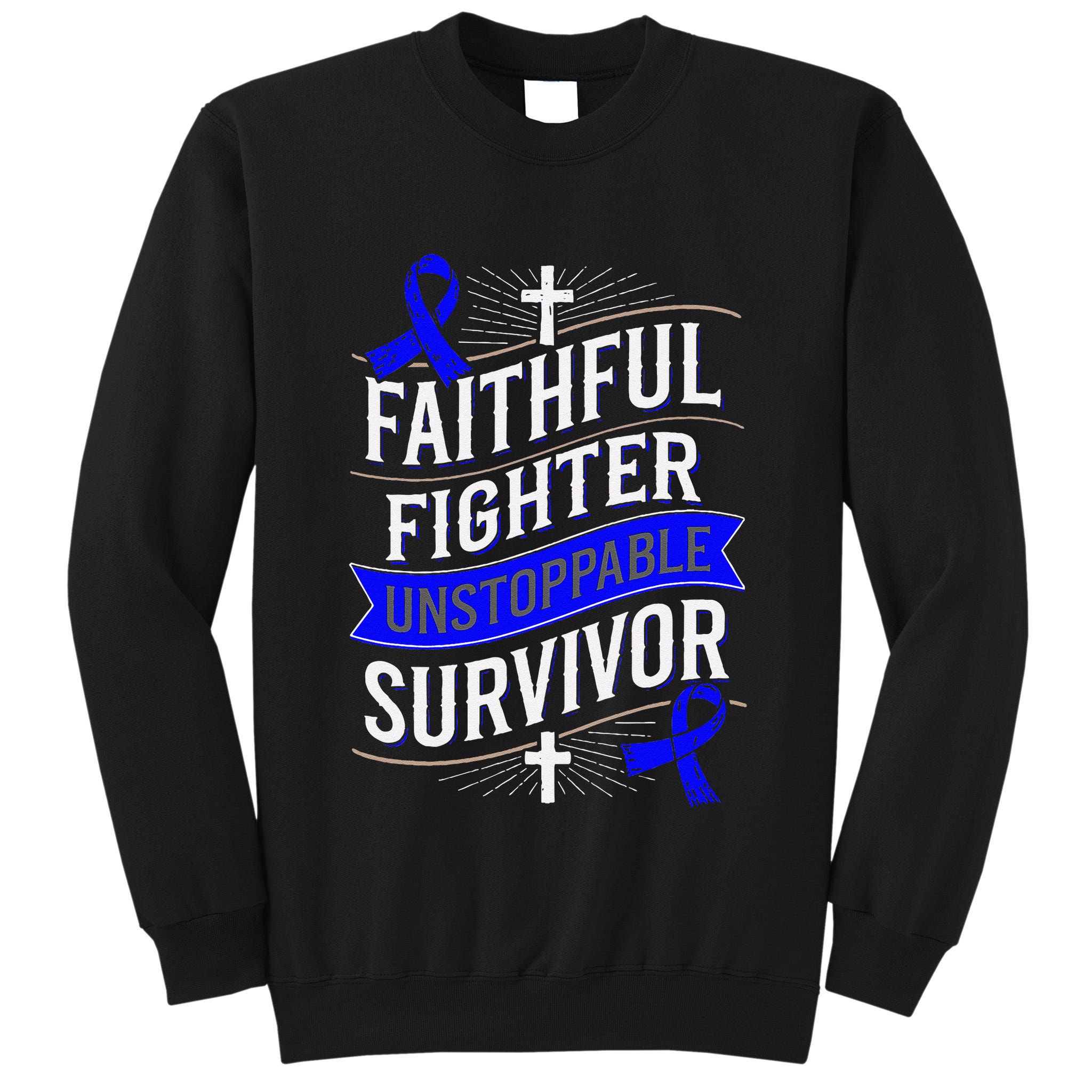 Faithful Fighter Survivor Juvenile Arthritis Awareness Tall Sweatshirt