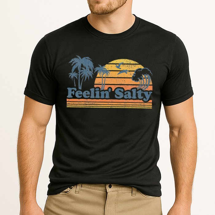 Funny Feelin Salty Beach Summer Vacation Cooling Performance Crew T-Shirt