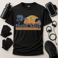 Funny Feelin Salty Beach Summer Vacation Cooling Performance Crew T-Shirt