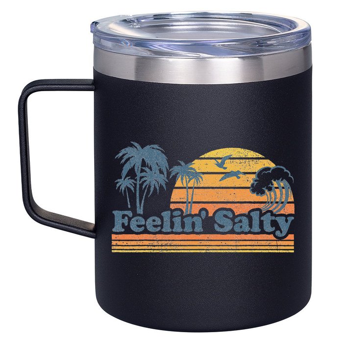 Funny Feelin Salty Beach Summer Vacation 12oz Stainless Steel Coffee Mug