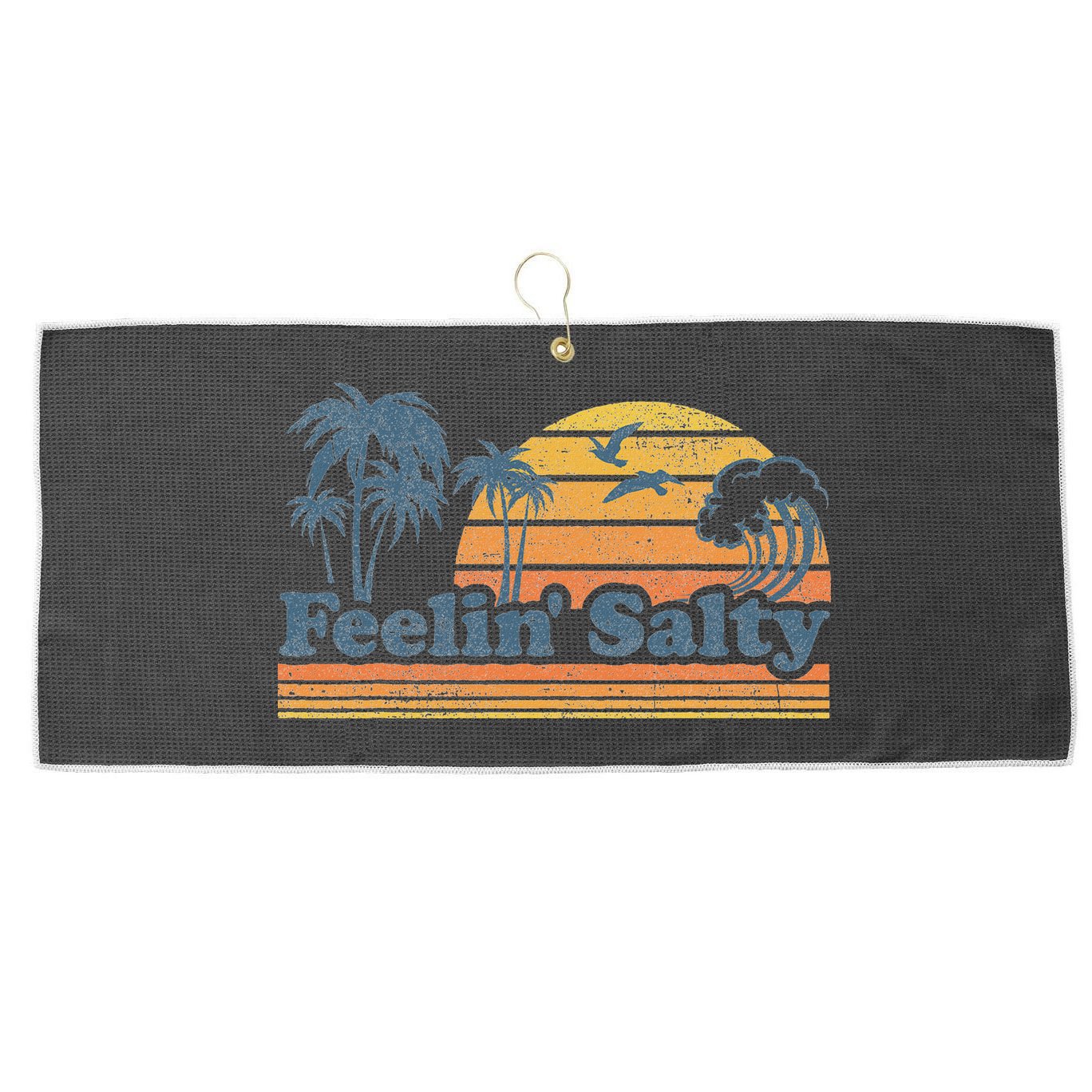 Funny Feelin Salty Beach Summer Vacation Large Microfiber Waffle Golf Towel