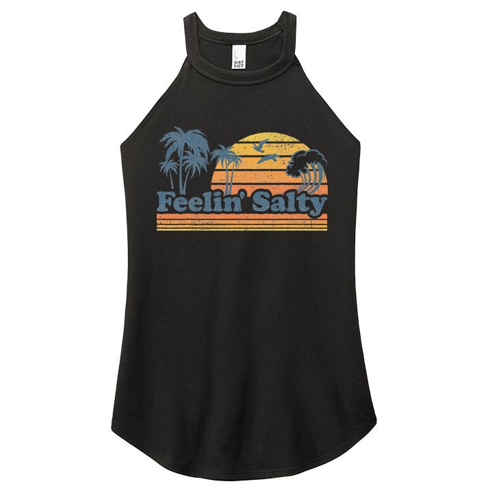 Funny Feelin Salty Beach Summer Vacation Women's Perfect Tri Rocker Tank