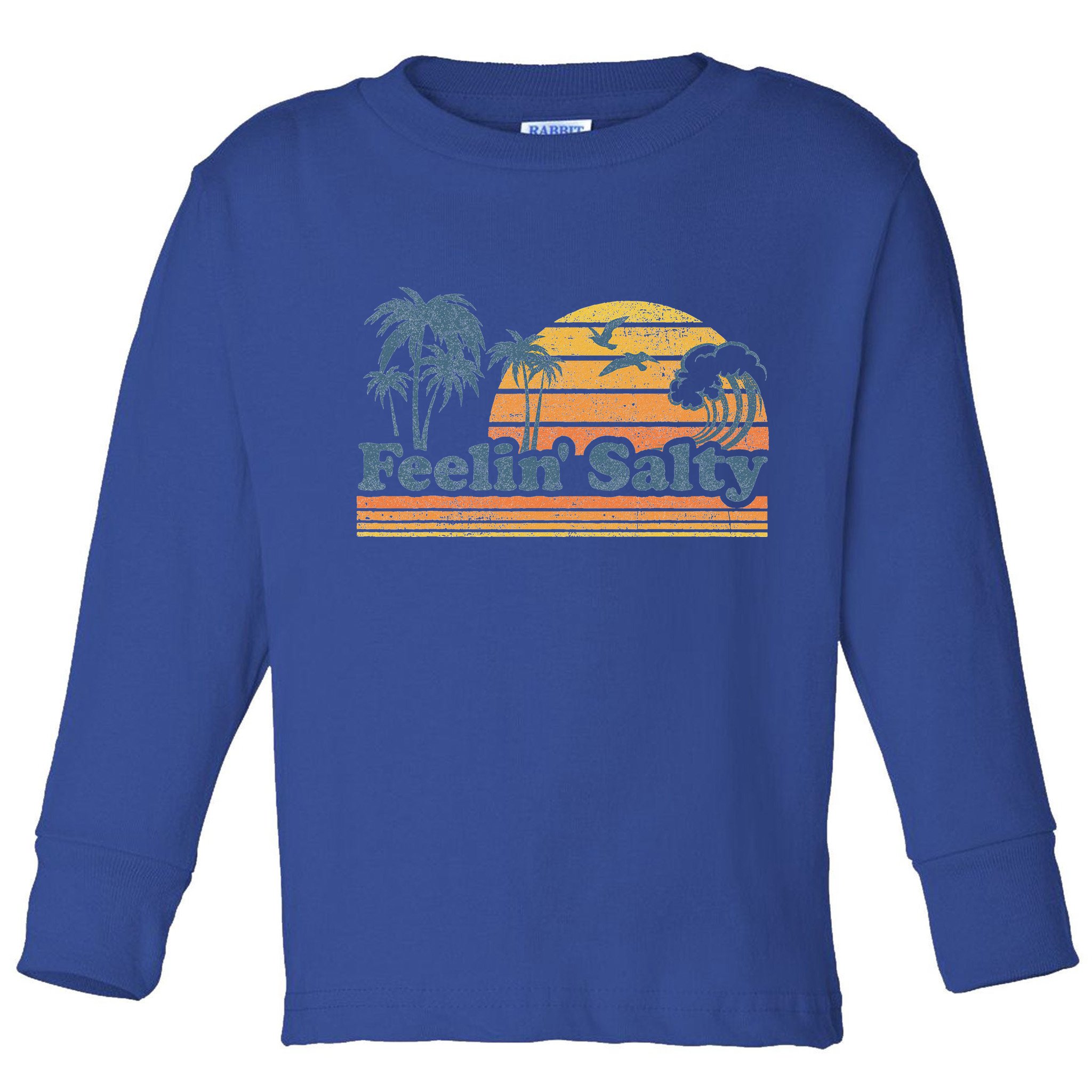 Funny Feelin Salty Beach Summer Vacation Toddler Long Sleeve Shirt