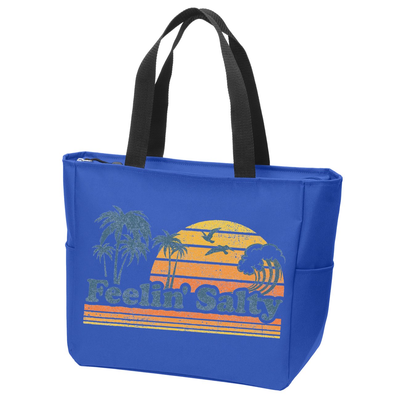 Funny Feelin Salty Beach Summer Vacation Zip Tote Bag