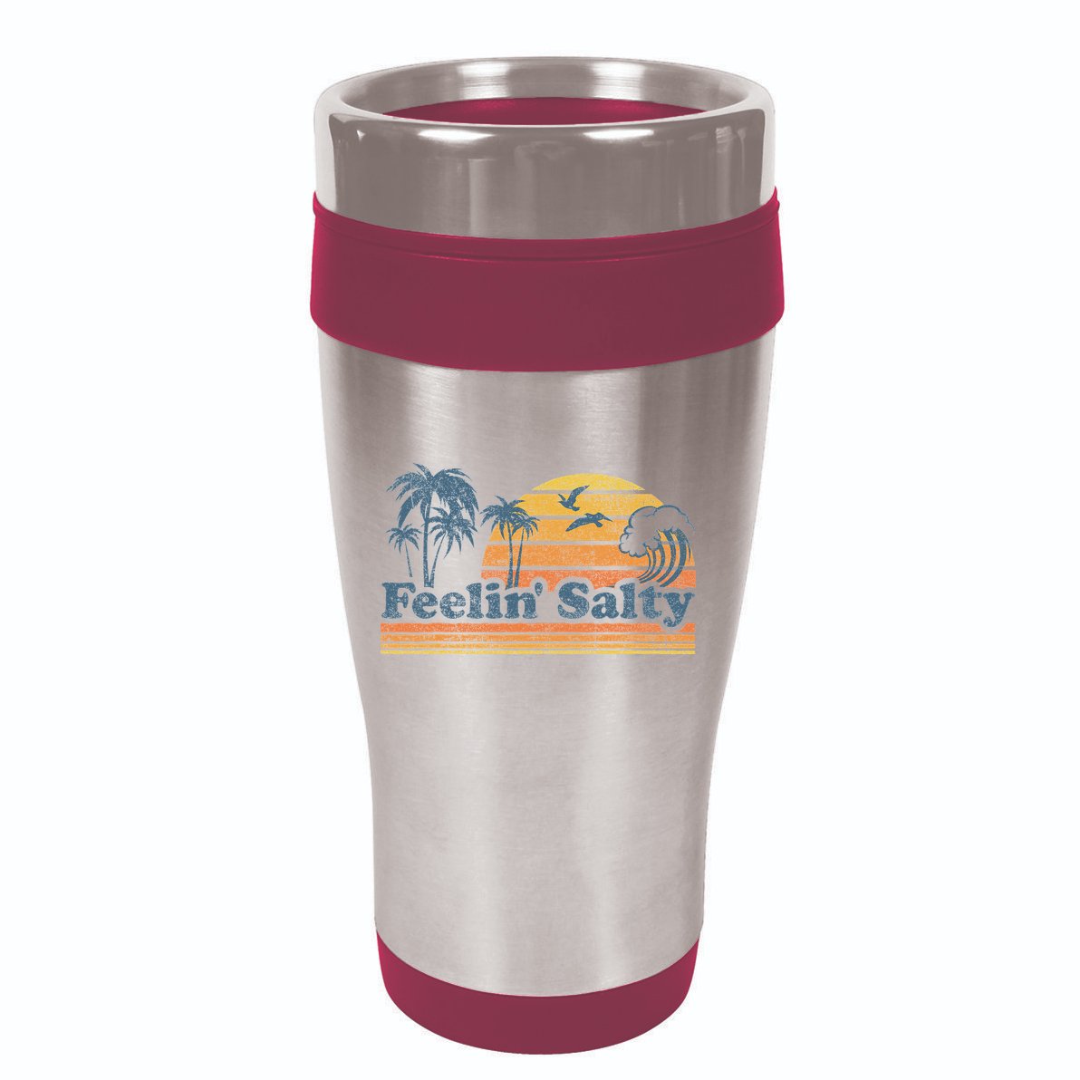 Funny Feelin Salty Beach Summer Vacation 16oz Travel Tumbler