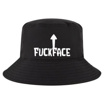 Fuck Face Self Deprecating Arrow Up Fuckface Cool Comfort Performance Bucket Hat