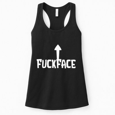 Fuck Face Self Deprecating Arrow Up Fuckface Womens Tank Top