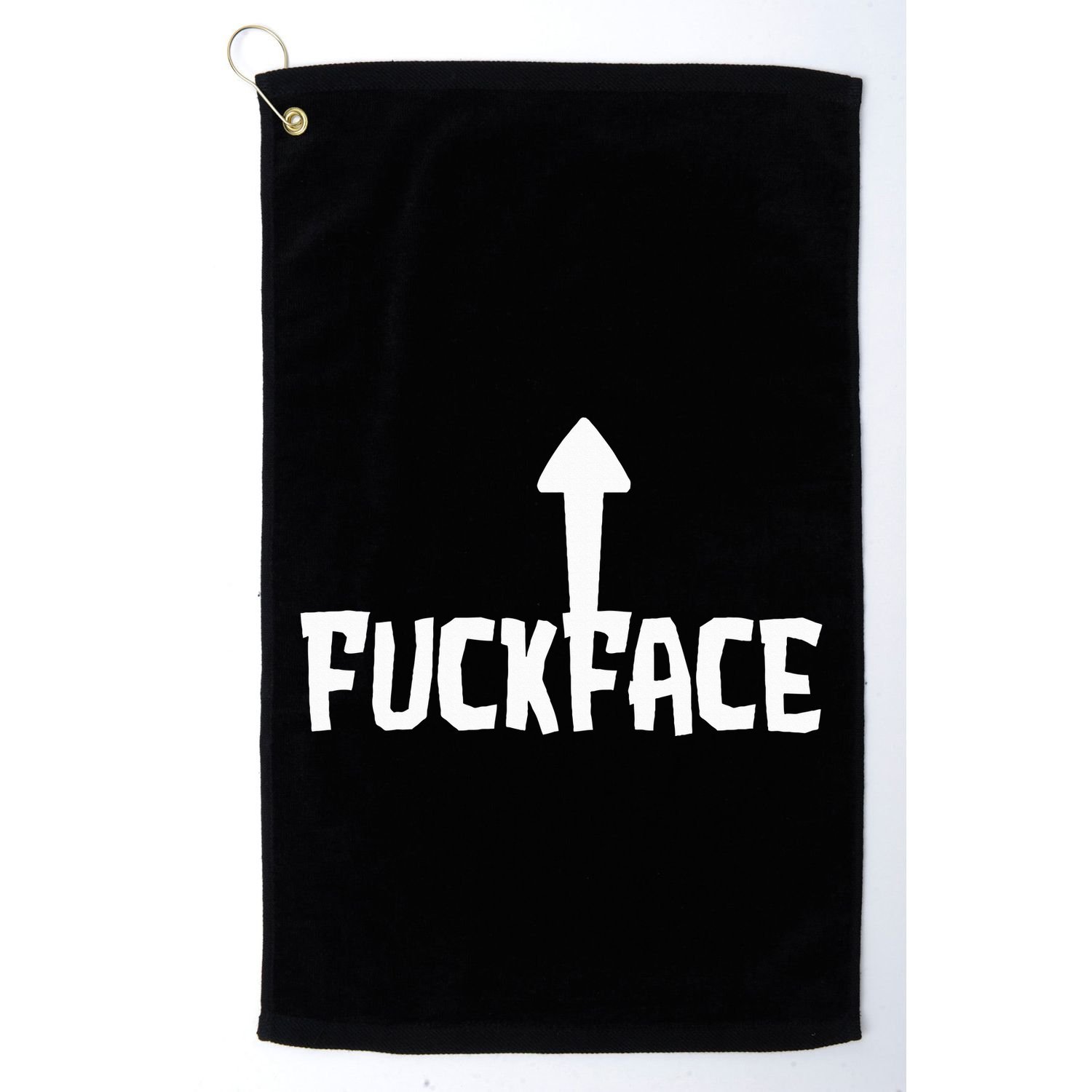 Fuck Face Self Deprecating Arrow Up Fuckface Golf Towel