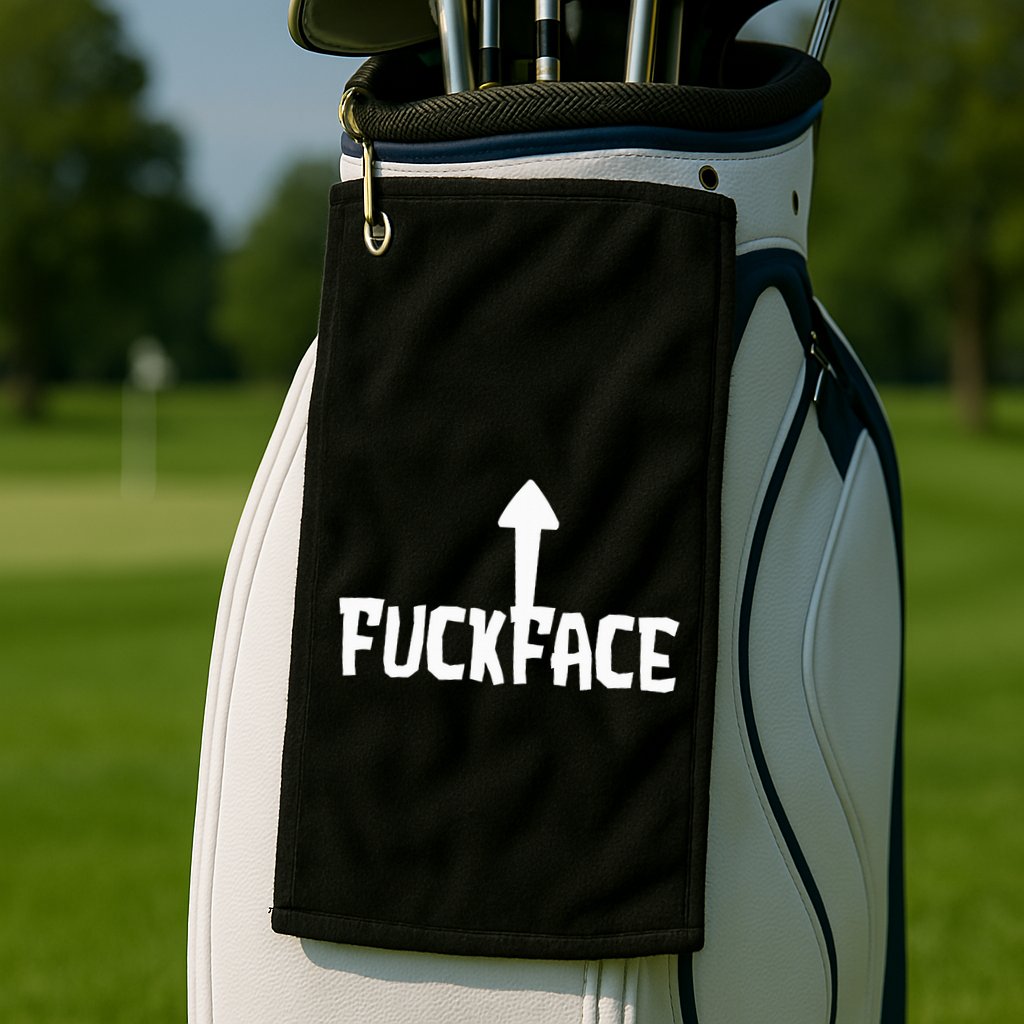 Fuck Face Self Deprecating Arrow Up Fuckface Golf Towel