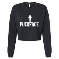 Fuck Face Self Deprecating Arrow Up Fuckface Cropped Pullover Crew