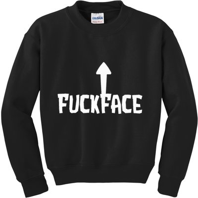 Fuck Face Self Deprecating Arrow Up Fuckface Kids Sweatshirt
