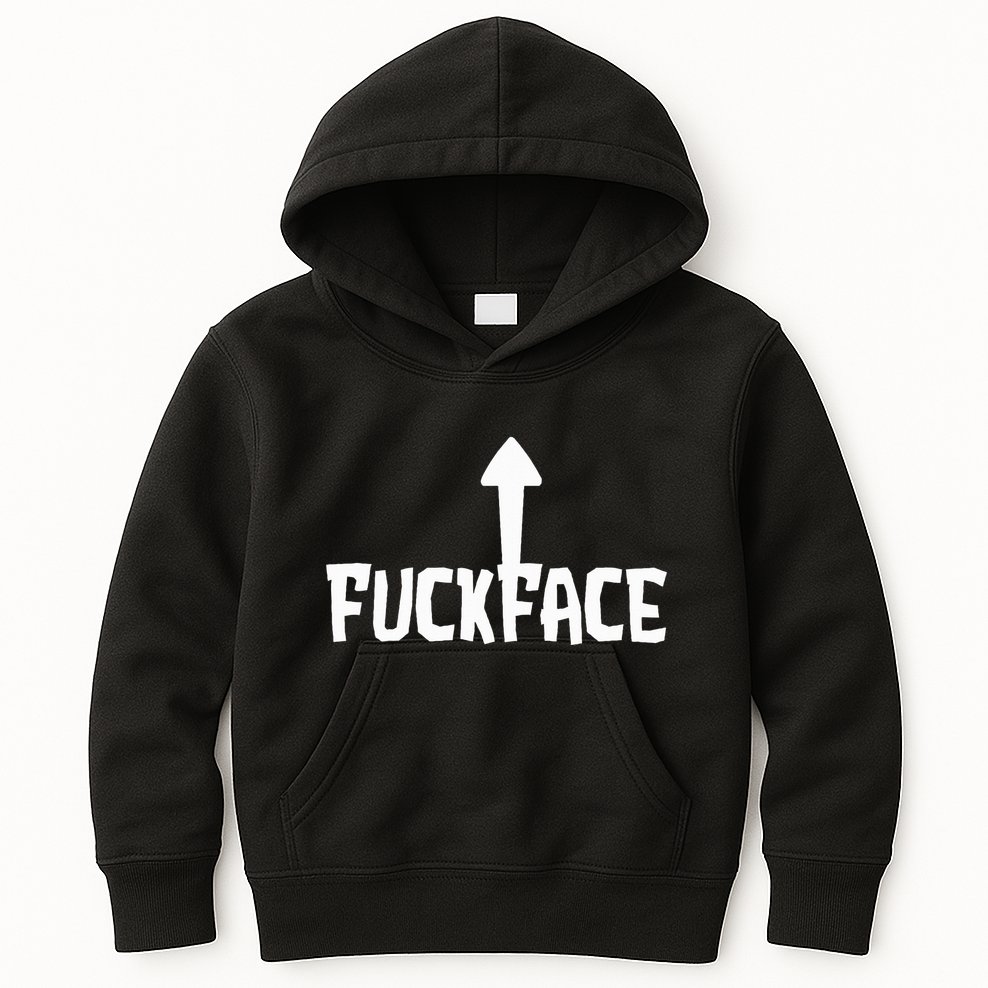 Fuck Face Self Deprecating Arrow Up Fuckface Kids Hoodie