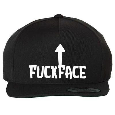Fuck Face Self Deprecating Arrow Up Fuckface Wool Snapback Cap