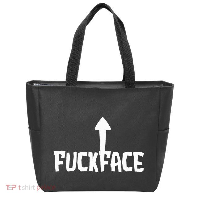 Fuck Face Self Deprecating Arrow Up Fuckface Zip Tote Bag