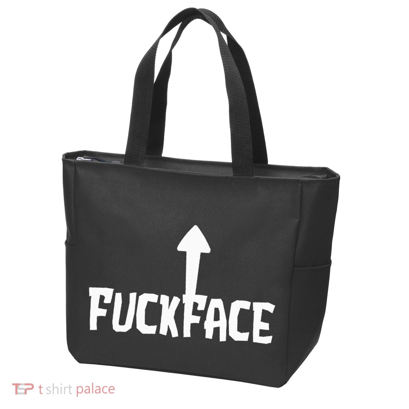 Fuck Face Self Deprecating Arrow Up Fuckface Zip Tote Bag