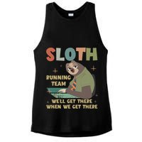 Funny Flash Sloth Running Team We’Ll Get There Sloth Ladies PosiCharge Tri-Blend Wicking Tank