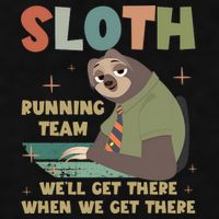 Funny Flash Sloth Running Team We’Ll Get There Sloth Ladies PosiCharge Tri-Blend Wicking Tank