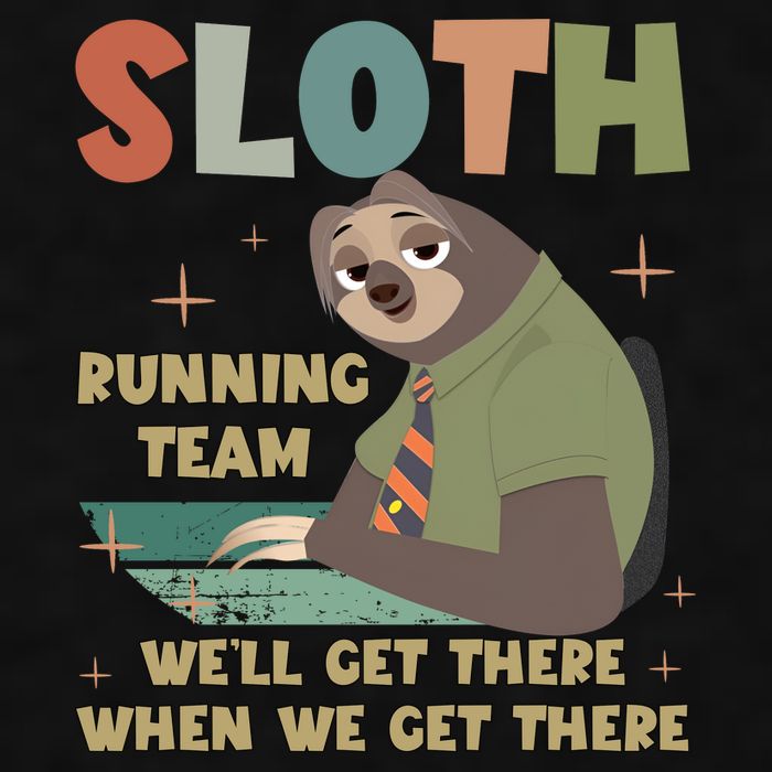 Funny Flash Sloth Running Team We’Ll Get There Sloth Ladies PosiCharge Tri-Blend Wicking Tank