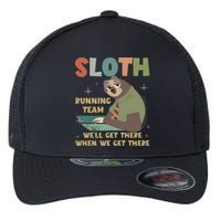 Funny Flash Sloth Running Team We’Ll Get There Sloth Flexfit Unipanel Trucker Cap