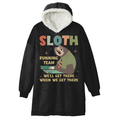 Funny Flash Sloth Running Team We’Ll Get There Sloth Hooded Wearable Blanket