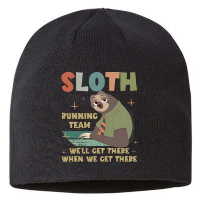 Funny Flash Sloth Running Team We’Ll Get There Sloth Sustainable Beanie