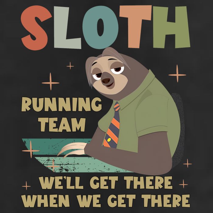 Funny Flash Sloth Running Team We’Ll Get There Sloth 25L Jumbo Tote