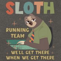 Funny Flash Sloth Running Team We’Ll Get There Sloth Cotton Canvas Backpack