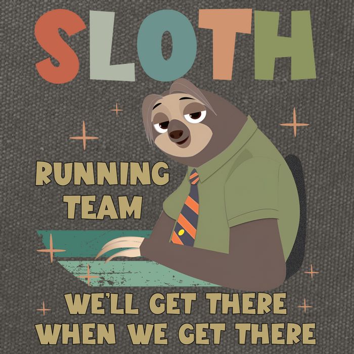 Funny Flash Sloth Running Team We’Ll Get There Sloth Cotton Canvas Backpack