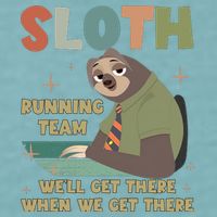 Funny Flash Sloth Running Team We’Ll Get There Sloth Sueded Cloud Jersey T-Shirt