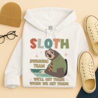 Funny Flash Sloth Running Team We’Ll Get There Sloth Hoodie