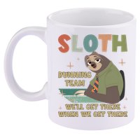 Funny Flash Sloth Running Team We’Ll Get There Sloth 11oz C Handle Ceramic Mug