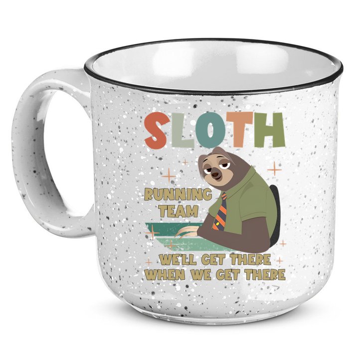 Funny Flash Sloth Running Team We’Ll Get There Sloth 15oz Campfire Ceramic Mug