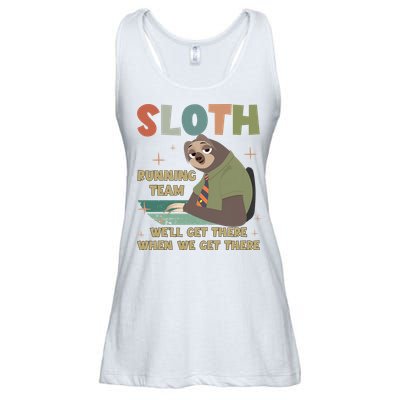 Funny Flash Sloth Running Team We’Ll Get There Sloth Ladies Essential Flowy Tank