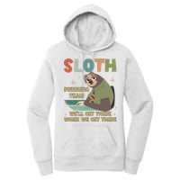 Funny Flash Sloth Running Team We’Ll Get There Sloth Women's Pullover Hoodie