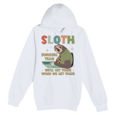 Funny Flash Sloth Running Team We’Ll Get There Sloth Premium Pullover Hoodie