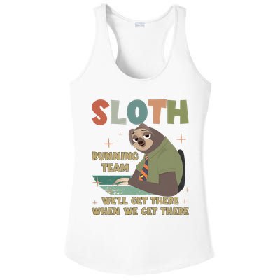 Funny Flash Sloth Running Team We’Ll Get There Sloth Ladies PosiCharge Competitor Racerback Tank