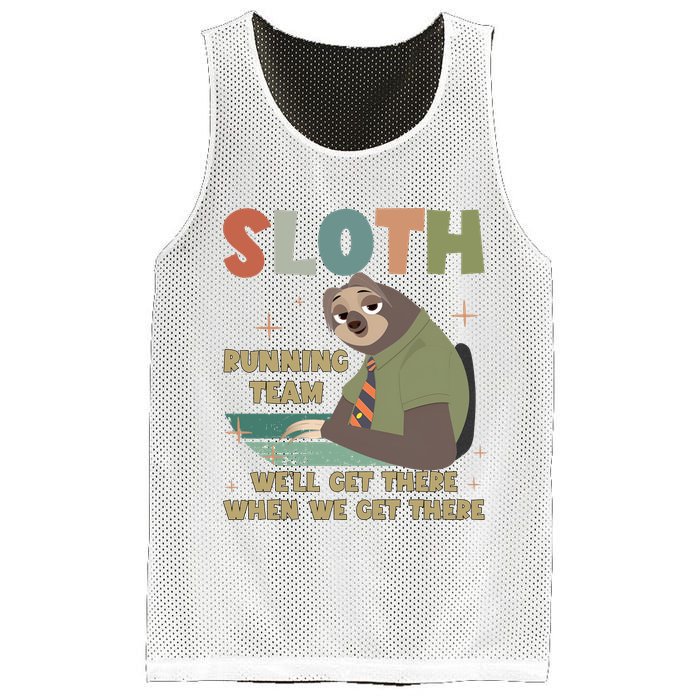 Funny Flash Sloth Running Team We’Ll Get There Sloth Mesh Reversible Basketball Jersey Tank