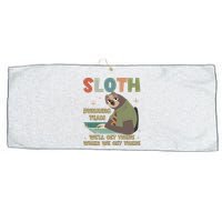 Funny Flash Sloth Running Team We’Ll Get There Sloth Large Microfiber Waffle Golf Towel