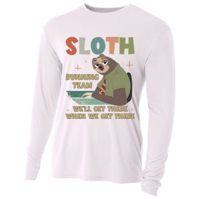 Funny Flash Sloth Running Team We’Ll Get There Sloth Cooling Performance Long Sleeve Crew