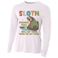 Funny Flash Sloth Running Team We’Ll Get There Sloth Cooling Performance Long Sleeve Crew