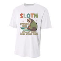 Funny Flash Sloth Running Team We’Ll Get There Sloth Youth Performance Sprint T-Shirt