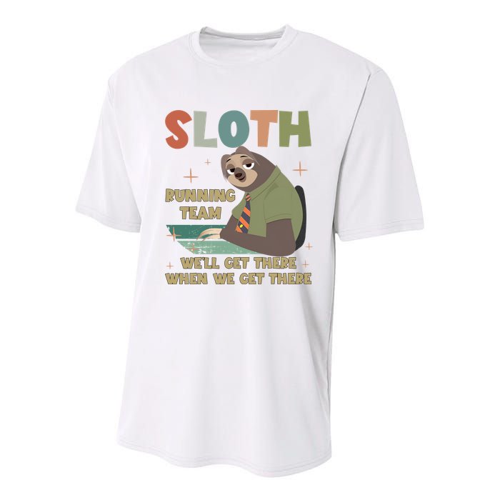Funny Flash Sloth Running Team We’Ll Get There Sloth Youth Performance Sprint T-Shirt