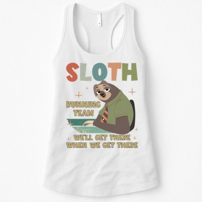 Funny Flash Sloth Running Team We’Ll Get There Sloth Womens Tank Top