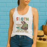 Funny Flash Sloth Running Team We’Ll Get There Sloth Womens Tank Top