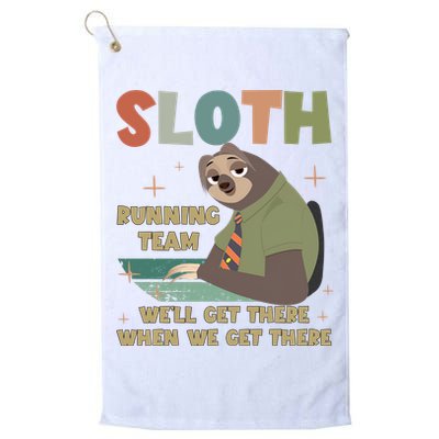 Funny Flash Sloth Running Team We’Ll Get There Sloth Golf Towel