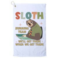 Funny Flash Sloth Running Team We’Ll Get There Sloth Golf Towel