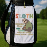 Funny Flash Sloth Running Team We’Ll Get There Sloth Golf Towel