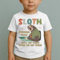 Funny Flash Sloth Running Team We’Ll Get There Sloth Toddler T-Shirt