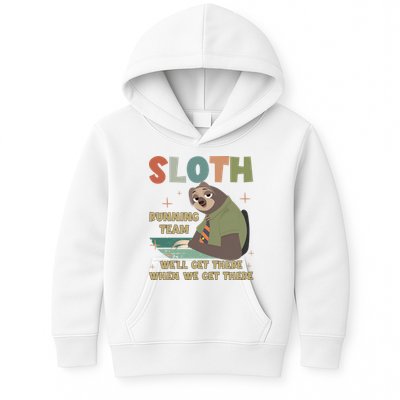 Funny Flash Sloth Running Team We’Ll Get There Sloth Kids Hoodie